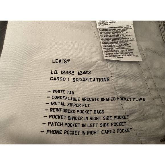 NWT Levi's Cargo I Shorts Mens Large Gray Black Camo Relaxed Fit White Tab - Picture 3 of 16